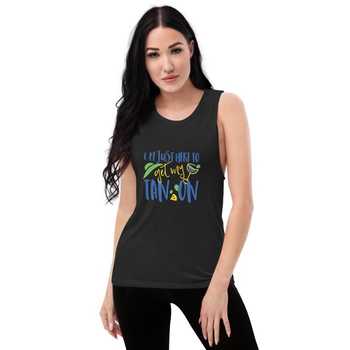 Tan On Design Ladies’ Muscle Tank - Image 2
