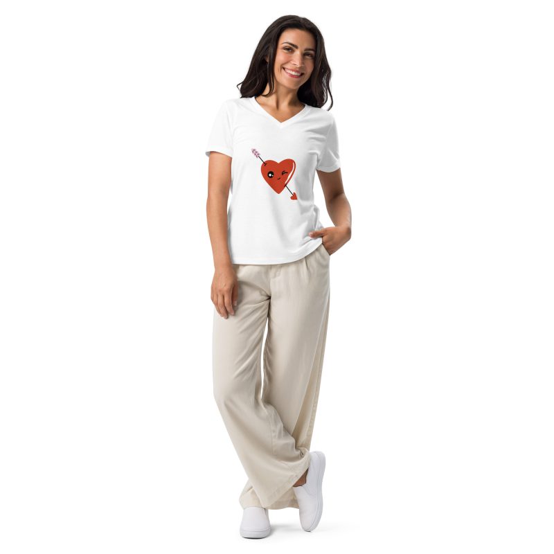 Heart Design Women’s relaxed v-neck t-shirt