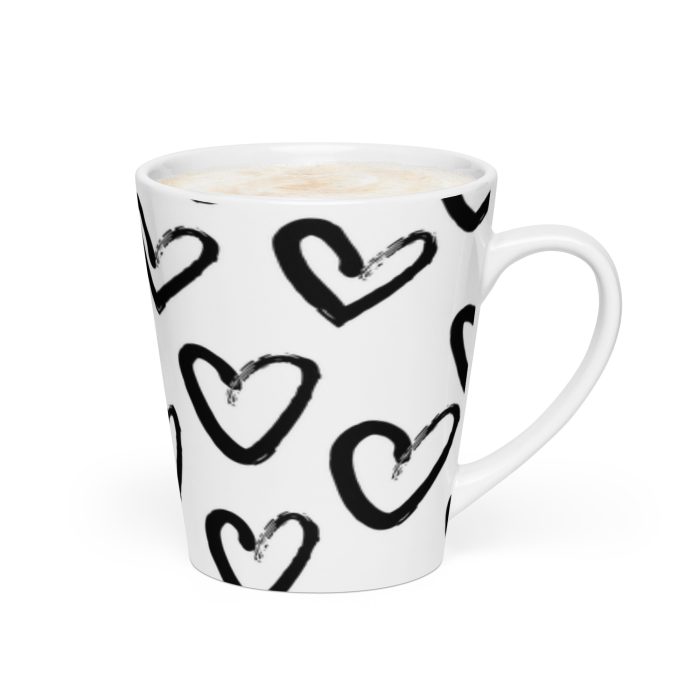 Black and White Herts Design Latte mug - Image 3